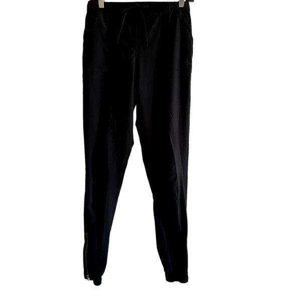Albion Jetsetter Everywhere Jogger Pants Drawstring Gold Zipper Hem Black XS - Picture 2 of 5